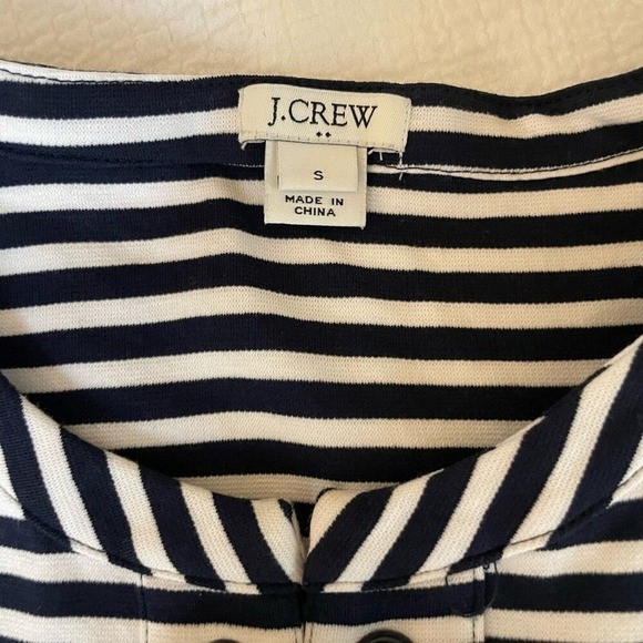 J.Crew Factory- Stripe Lace-Up Short Sleeve Nautical Dress- Small -Navy & White - Picture 4 of 8